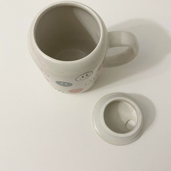 Sunday Morning Ceramics Happy Face Mug Pop Can Style Lid - Picture 8 of 16